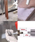 80 Grit Aluminum Oxide Sandblasting Media For Dry Or Wet Blasting Deburring And Etching Medium To Fine Abrasive 10 Lb Bag For Cabinets And Guns Mohs Hardness 9 For Clean Etched Surfaces in use on metal and stone surfaces with before and after results.