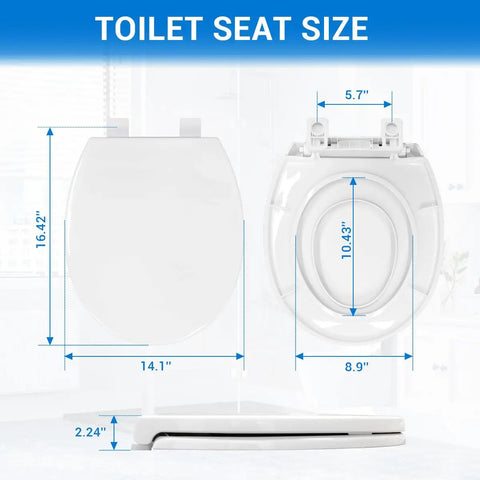 Round Toilet Seat Featuring A Built In Toddler Booster Tray And Smooth Operator Soft Close Lid Plus Rock Solid Construction Supporting Four Hundred Pounds With A Zero Hassle Boltless Setup