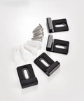 No Slip Glass Mounting Kit For Bathroom Walls Heavy Duty Glass Clamps with screws and anchors on white surface