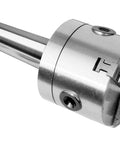Three Inch MT2 Shank Three Jaw Lathe Chuck With Threaded Drawbar End Three Eighths Inch Thread Hardened Steel Body And Ground Scroll