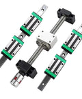 Heavy Duty HGR20 Linear Guide Rail Kit With SFU2010 Precision Ball Screw And HGW20CC Carriage Slides For Smooth As Butter DIY CNC Routing And Engraving Builds 1400Mm Length components displayed on a white background.