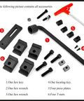 Dead Nuts Accurate Bench Vise With 0.005mm Tolerance And Hrc62 Hardened Jaws For Cnc Machining accessory set including hex keys and T-nuts.
