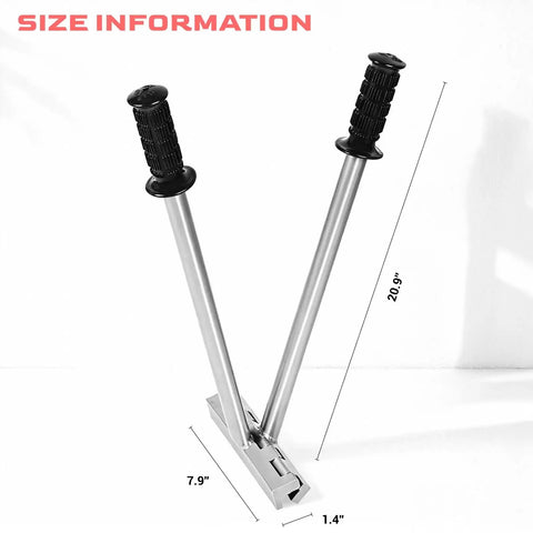 Two-In-One Hand Seamer For Standing Seam Roofing And Siding, Heavy-Duty Vertical Seams Drip Edge Hem Bender, shown with dimensions.