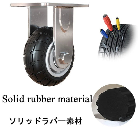 Built Tough 4 Inch Heavy Duty Rubber Casters Set Two Locking Swivel Wheels Plus Two Fixed Rollers Quiet Non Marking Industrial Casters For Workshop Carts And Heavy Hauler Setup