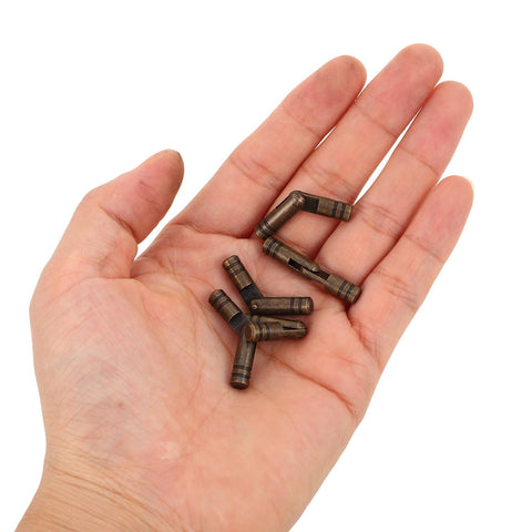 10 Pcs Brass Cylinder Hinges 5Mm Heavy Duty Concealed Hinges in palm, ideal for jewelry boxes and keepsake boxes