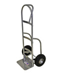 Heavy-Duty Welded Aluminum Hand Truck With P-Handle, 800-Pound Load Capacity, One-Hand Operation, Lightweight Aluminum Build