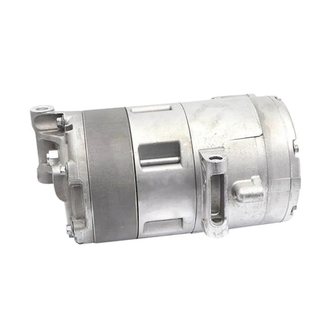 Heavy Duty Hybrid Ac Compressor Replacement For Bmw Rigs Crushes Blowing Hot Air Fast Fixes Worn Out Air Conditioning Units Precision Assembly Cuts Friction Uses 64529332199 Slick close-up view of silver AC compressor.