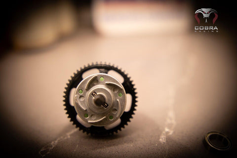 4x4 RC Upgrade Kit: 54T Metal Spur Gear 32P With Full Clutch Assembly For Slash Rustler 4WD, close-up view of gear set