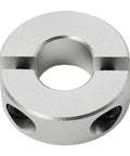 Rock Solid Aluminum Alloy Shaft Collar Features Single Split Clamp Spacers Mechanical Stops Positioner Anodized Finish Long Life Grip Stability Holding Power Soft Shafts Low Axial Loads Build Rig Smarter Faster Save Cash Repairs Top Shelf Gear, silver split clamp collar