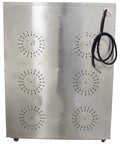 Professional Grade Built Unlike Any Other Commercial Food Dehydrator Featuring Dual Separate Drying Rooms And Sixty Bulletproof Stainless Trays For Pet Food And Herbs, back view with ventilation slots.