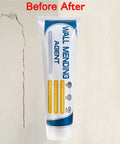 Drywall Repair Kit With 130G Universal Paste Cream For DIY Home Fixes Easy Wall Mending And Quick Patch Spackle And Wall Patch Kit In White Plastic Ideal For Home Improvement Projects, showing wall mending agent tube and before-after wall repair.