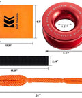 Heavy Duty Soft Shackle Recovery Kit Half Inch By Twenty Two Inch 56,000 LBS UHMWPE Ring Kit For ATV, UTV, SUV, Truck Off Road