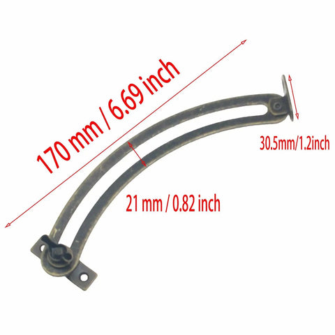 Bronze Lid Support Rods For Cabinets, 2 Pack Left And Right, Quiet Close Lids, Easy Install Hinge Shocks, 170 mm long