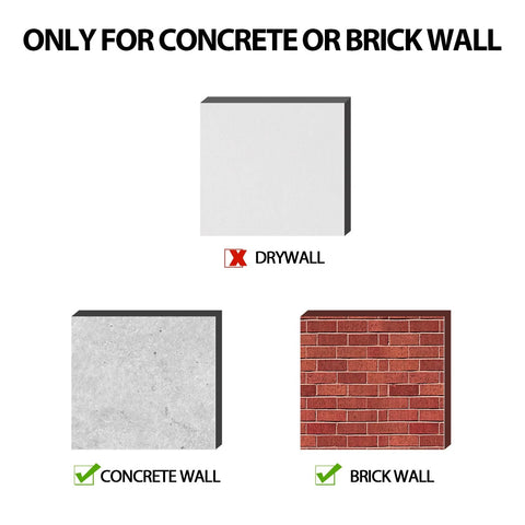 Concrete Wall Anchors For TV Wall Mount Installation Suitable For Concrete Or Brick Walls Durable Plastic Anchor Bolts 10x50mm White 6 Pack With Two Way Expansion For Increased Holding Power not for drywall, only concrete or brick walls illustration