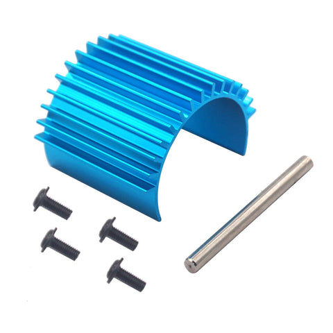 Blue metal heatsink and screws for Metal RC Gearbox With 370 Brush Motor For WPL B14 B14K B24 B24K B16 B16K B36 B36K C14 C14K C24 C24K RC Car 12V DC Upgrade