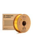 Top Shelf Silk PLA Filament 1.75Mm For FDM 3D Printers 1Kg Spool on display with yellow filament and packaging.