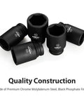 Three Quarter Inch Drive Deep Impact Socket Set, 13 Piece Metric Through 41mm, 6 Point Design, displayed with quality construction