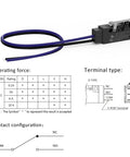 Hinge Lever Waterproof Momentary Push Button Micro Switch 1NO Snap Action Mini Switch 2 Pins 30cm Wire with diagrams