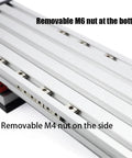 Beefy Ball Screw Linear Bearing Guide System With Double Rail Slide Mount 100mm Stroke Nema34 Motor Compatibility Manual Linear Shaft Actuator Module Table for side view