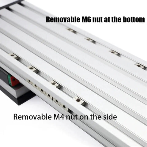 Beefy Ball Screw Linear Bearing Guide System With Double Rail Slide Mount 100mm Stroke Nema34 Motor Compatibility Manual Linear Shaft Actuator Module Table for side view