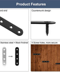 Black 304 Stainless Steel Flat Brace Mending Plates Set Of 8 3 Inch Wood Furniture Repair Brackets With Screws, product features