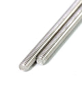 Close-up of Stainless Steel Fully Threaded Rod One Quarter Inch 28 TPI 12 Inch Long Right Hand Threads Set Of 4 For Structural Anchoring