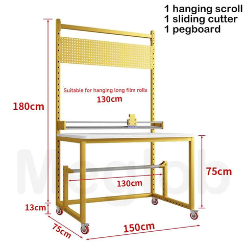 Heavy Duty Two In One Warehouse Bubble Wrap Dispenser For 51 Inch Packing Stations with 180cm height and sliding cutter.