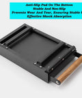 Stainless Steel Knock Box Drawer For No Sweat Daily Grind Cleanup Portable Espresso Grounds Container, wooden handle, anti-slip base.