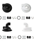 Rock Solid Replacement Dust Separator Cover For 54HE Woodworking Shop Vacuum Systems includes black and white ABS fittings and accessories.