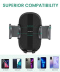 Golf Cart Phone Holder Mount Universal Cup Holder No Spin Mount with compatibility for 4.7 to 6.9 inch phones.