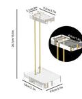 Crystal Clear Acrylic Headphone Stand With Gold Hardware Dope Look Ultra Sturdy Desk Earphone Holder dimensions diagram