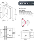Heavy Duty 90 Degree Glass Shower Door Hinges In Solid Brass Black Finish Replacement Hardware diagram and specifications