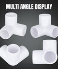 Multi-angle display of 20 Pack One Half Inch Three Way PVC Fittings Elbow for DIY Projects, furniture-grade pipe connectors, 0.84 in OD