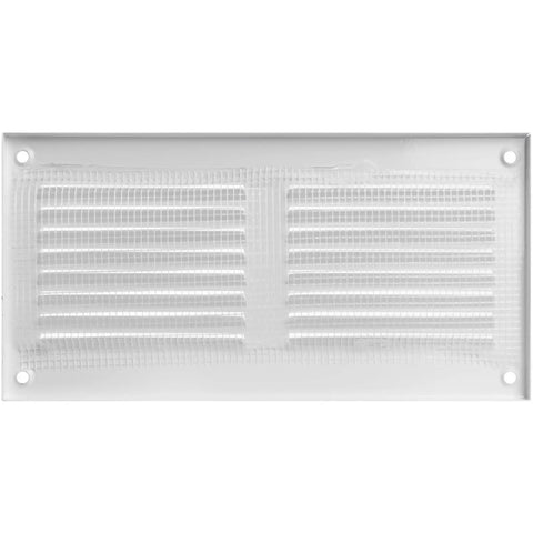 Scratch Resistant White Metal Vent Cover 8x4 Inch 5 Pack Louvered Duct Grille With Built In Mesh Screen Wall Or Ceiling HVAC Vent Register