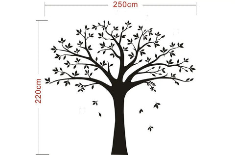 Epic Family Tree Wall Decal For Home Decor, Massive Vinyl Tree Sticker 220 X 250 Cm In Black, Create A Photo Gallery Wall