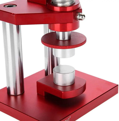 Red metal Pro Grade Screw Type Watch Press Tool With Gradual Pressure Control For Crystal Bezel Replacement