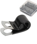Half Inch Vinyl Dipped Cable Clamps Pack Of 20 Zinc Plated Steel with rubber coated finish for wiring and tubes
