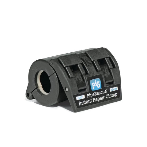 Instant Pipe Leak Repair Clamp Kit 22mm size black plastic clamp for quick watertight fix on metal and plastic pipes.