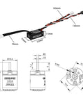 Diagram of Waterproof Brushless ANT ESC With 50A Continuous And 100A Peak, 6V 3A BEC, 3500KV motor for RC crawler cars.
