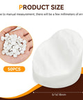 Product size illustration of 50Pcs Entry Door Plugs Set For Door Frames And Window Screw Holes White Diameter Five Sixteenths By One Quarter Inch