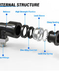 Internal structure of elbow push to connect fittings 6mm tube OD M6 thread 90 degree pneumatic quick connect.