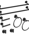 8 Piece Brushed Nickel Bathroom Hardware Set With 24 Inch Towel Bar Towel Ring Toilet Paper Holder And Robe Hook SUS304 Stainless Steel Bath Accessories Kit For A Sleek, Solid Home Upgrade displayed on white background, showing towel bars, rings, holders, and hooks in brushed nickel finish.