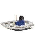 Straight Shooting CNC Tool Setter And Z Axis Probe delivering precision, blue Build with stainless steel flexible conduit.