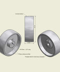 Built Tough Belt Grinder Wheel Set 2x72 For Knife Grinder With 6.2 Inch Drive, 5/8 Inch Bore, CNC Machined Aluminum 6061 Diagram