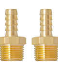 3/8 Inch Hose Barb To 1/2 Inch NPT Brass Air Hose Fittings Kit Dual Pack With Durable Brass Adapters For Quick Field Repairs Easy Install Leak Proof