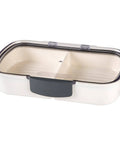 Split Deli Storage Container With Airtight Silicone Seal And Dry Erase Lid For Meats And Cheeses, Keeps Bacon Fresher Longer, The 11.75 Inch Kitchen Organizer You Need, shown open and empty