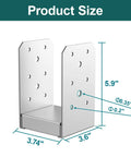2 Pack 4x4 Post Base Adjustable Stainless Steel Anchor For Concrete Decks And Railings, 3.5x3.5 inch bracket dimensions