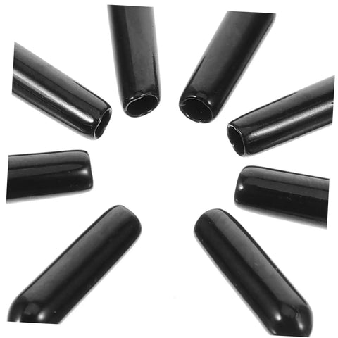 200 Pack Black Plastic Dishwasher Rack Prong Tip Covers Heavy Duty Replacement Caps, close-up view of tips for kitchen utensil basket.