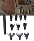 8 Piece Leather Stitch Punch Chisel Set with Interchangeable Claw Heads 4 5 6mm High Carbon Steel Precise Spacing for DIY