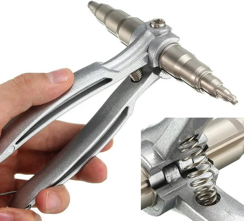 Universal Copper Pipe Expander Hand Tool For Refrigeration And HVAC Swaging with auto reset hinge design in close-up view